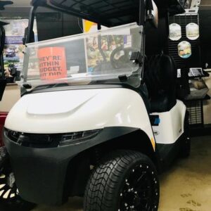 Side profile of 2024 E-Z-GO Freedom RXV ELiTE Lithium Bright White in Charlotte North Carolina