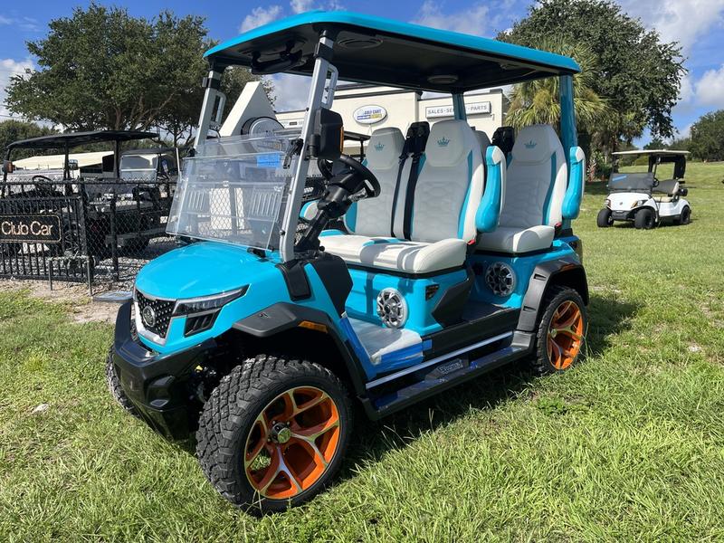 2025 Evolution D-Max XT4 South Carolina Nationwide Delivery Export Options Front view of 2025 Evolution D-Max XT4 electric golf cart available in South Carolina with nationwide delivery and export options