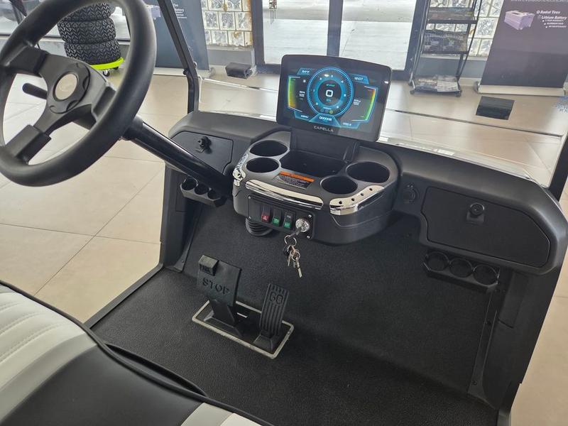 Dashboard and controls of 2025 Star EV Capella 2+2 at Pinehurst Resort.