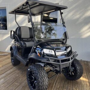 Side view of 2025 Club Car Onward Lifted 4 Passenger Gas golf cart in Dallas Texas
