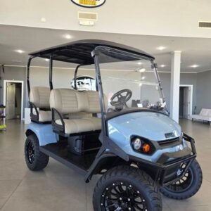 Side view of 2025 E-Z-GO Liberty LSV ELiTE Lithium Ocean Grey in Atlanta Georgia