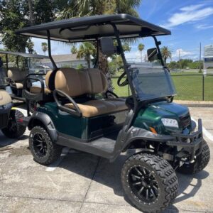 Front LED headlights on 2026 Club Car Onward Lifted 4 Passenger Gas green golf cart in Arizona