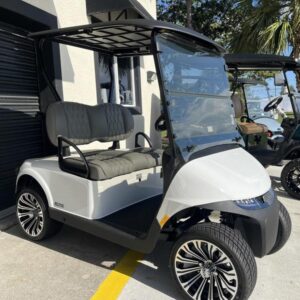 Side view of 2026 E-Z-GO RXV 2 Freedom ELiTE Lithium Bright White in Philadelphia Pennsylvania